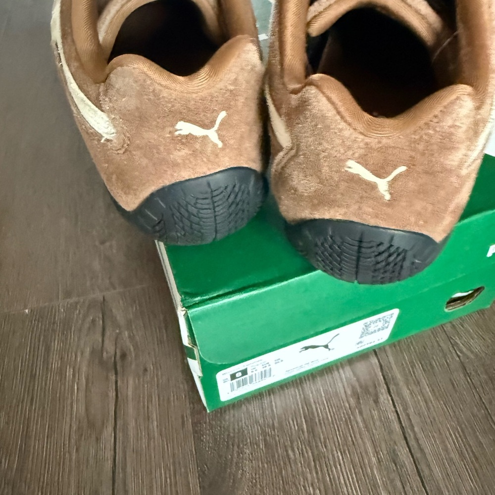 Puma Speedcat Brown & Cream Suede Low-Top Sneakers - Picture 4 of 8